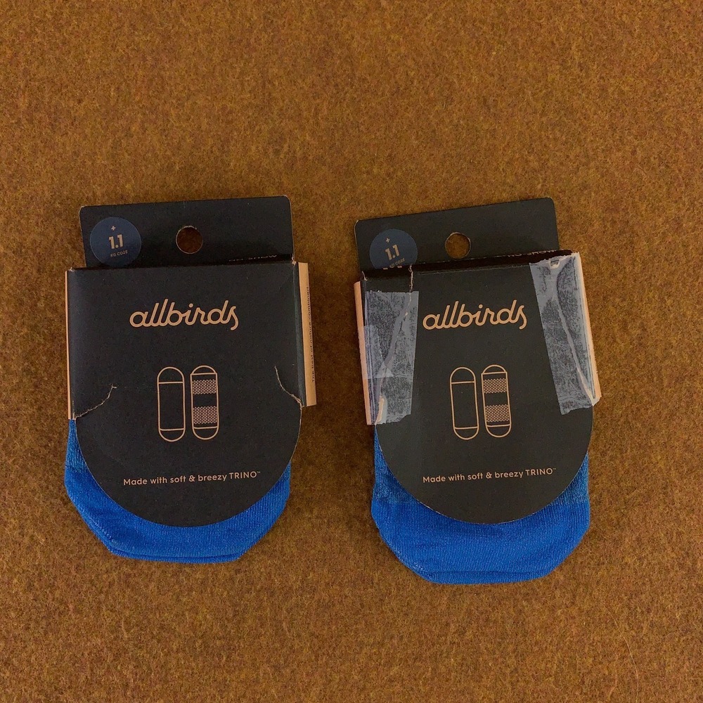 Allbirds Medium Mens 8 Womens 8-10 Blue Trino Sprinter No-Show Socks 2 Pairs NWT